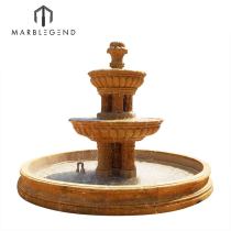 marble fountain manufaturer classic hand carving China limestone tiers outdoor water fountain for garden