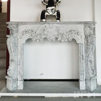 Classic French white marble fireplace surround white marble chimney for Villa