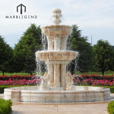 China manufacturer custom classic style sunset red marble garden water fountain for villa