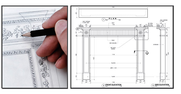 Fireplace drawing design