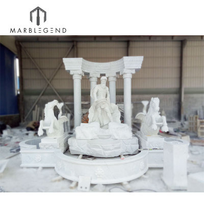 Large Italian White Marble Stone Sculpture Outdoor Garden Trevi Marble Water Fountain For Sales