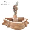 Hot sale garden pond fountain statue with spoon China Sunset Red Marble lady statue water fountain for home