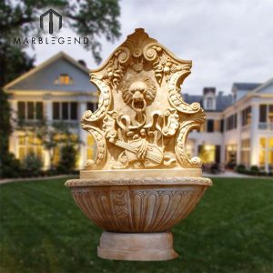 最好的价格lionhead大理石墙壁喷泉定制户外或室内大理石墙壁喷泉花园