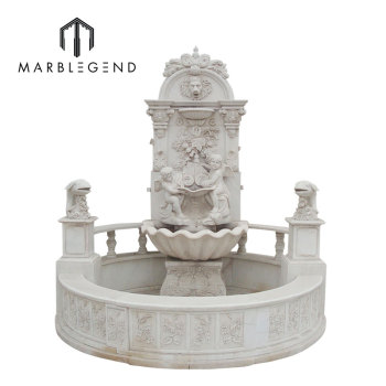 custom China hand carved marble outdoor wall water fountain for garden