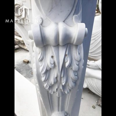free-standing marble fireplace manufacturer customize Hand carving classic white marble fireplace mantel