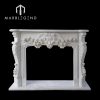 free-standing marble fireplace manufacturer customize Hand carving classic white marble fireplace mantel