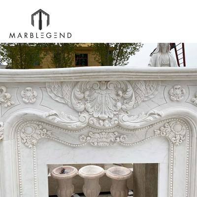 classic Louis XV China Fangshanbai marble fireplace surround for Interior decor