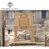 Fireplace manufacturer customize antique Louis XV double beige marble fireplace surround for indoor decor