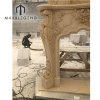Fireplace manufacturer customize antique Louis XV double beige marble fireplace surround for indoor decor