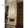 China factory double marble fireplace price antique beige marble fireplace mantel