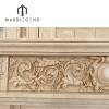hand carved classic double fireplace beige marble fireplace mantel for indoor decor
