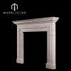 decoratived indoor modern white marble fireplace surround for living room