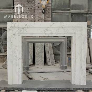 factory fireplace price indoor modern carrara white marble fireplace mantel for villa deocr