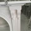 PFM custom free-standing modern white marble fireplace mantel for villa decor