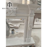 China marble fireplace manufacturer custom indoor statue white marble fireplace mantel