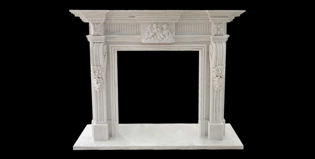  indoor statue marble fireplace