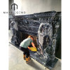 marble fireplace manufacturer custom indoor neoclassical lions statue black marble fireplace mantel