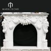 hand carving antique angel statue white marble fireplace mantel for villa decor