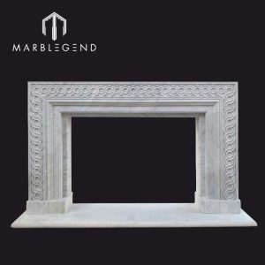 indoor decoratived modern carrara white marble fireplace mantel for villa decor