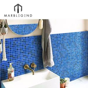 Blue Glass Mosaic Manufacturer Custom Swimming Water Pool Mosaics Tile