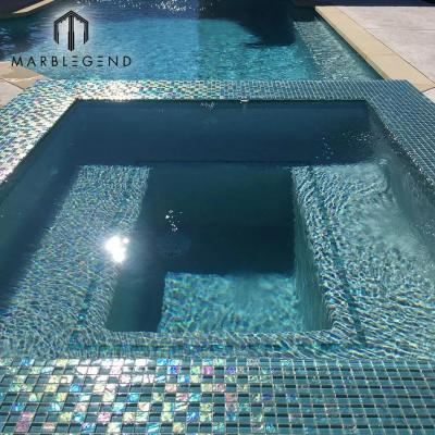 Mosaic price water pool blue glass mosaic tiles for villa