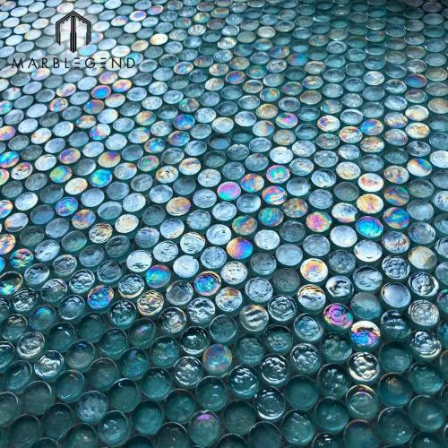 Mosaic price water pool blue glass mosaic tiles for villa