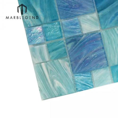 Custom decorative swimming pool glass mosaics tile for villa project