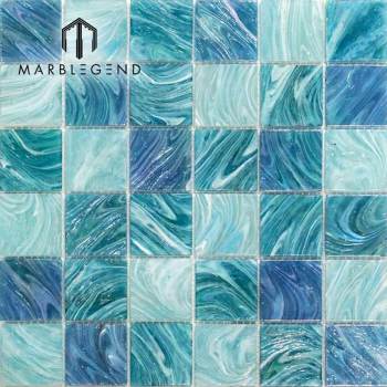Custom decorative swimming pool glass mosaics tile for villa project