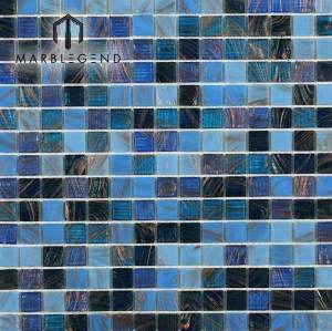 modern lake blue swimming pool glass mosaic tile for pool decor