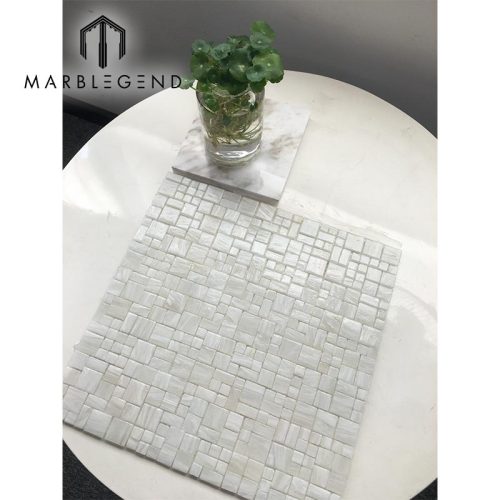 modern white swimming pool bottom glass mosaics tile for pool decor