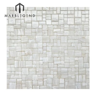 modern white swimming pool bottom glass mosaics tile for pool decor