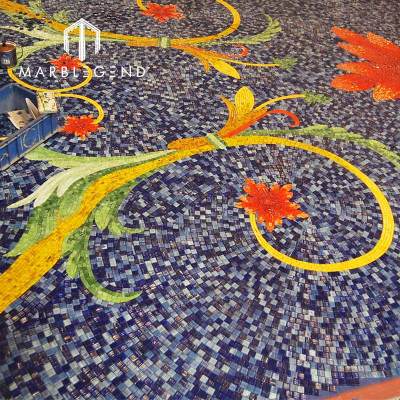 custom stained glass mosaic patterns swimming pool mosaic tile