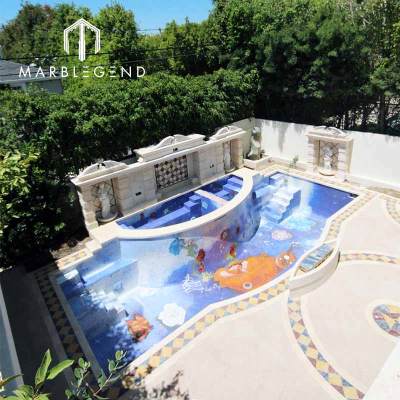 BEVERLY HILLS project stained glass mosaic tile art patterns for swimming pool