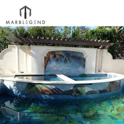 sea turtle blue water pool glass mosaic tile art patterns for swimming pool