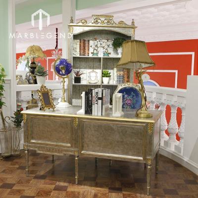 Manufacture price royal blue king bed bedroom design solid wooden luxury villa furniture set