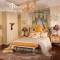 Manufacture price villa decor royal furniture king bedroom sets yellow style solid wooden livingroom furniture set