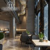 沙特阿拉伯当代豪华别墅室内设计的3 d渲染设计大理石地板的内部装饰服务188金宝傅体育