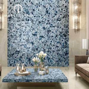 Wholesale Price Blue Agate Slab Stone Agate Countertop Villa Interior Decor
