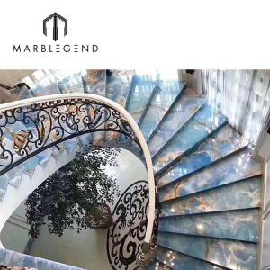 custom blue onyx slab staircase translucent natural onyx stone price wall panel