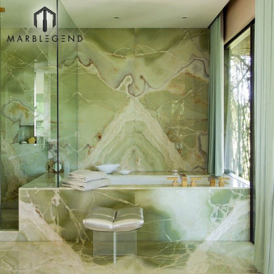 PFM custom green onyx properties onyx marble slab floor luxury stone bathroom wall