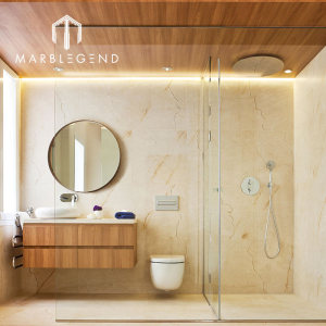 Spain crema marfil honed marble tile flooring beige marble slab bathroom