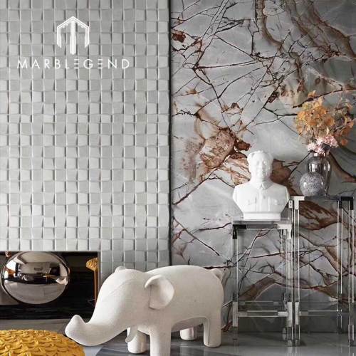 manufacture price Brazil roman blue quartize slab luxury quartz stone livingroom marble wall