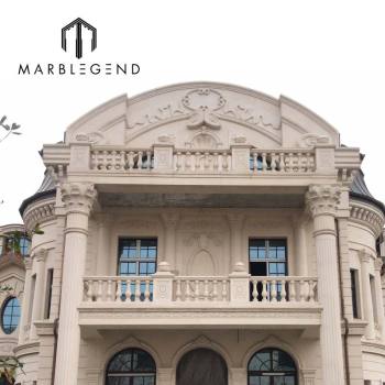 Exterior Limestone Facade Portuguese Limestone Stone Curtain Wall Cladding for Villa Project