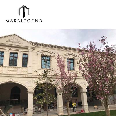 Exterior Limestone Facade Portuguese Limestone Stone Curtain Wall Cladding for Villa Project