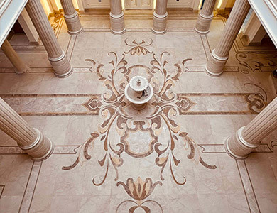 marble waterjet medallion flooring 
