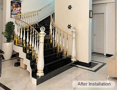 brass handrail staircase