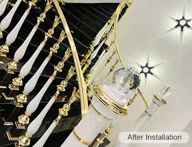 brass handrail staircase