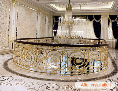 brass handrail staircase