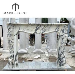 Factory fireplace price victorian classic statue marble mantel white marble tile around fireplace