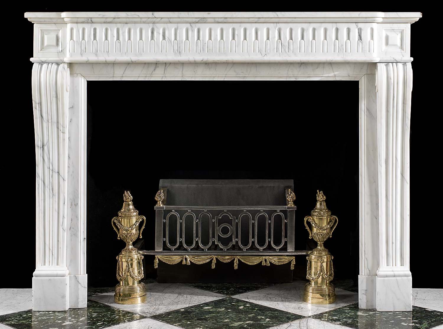 Beige Marble Fireplace